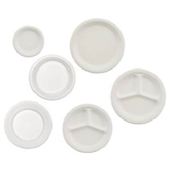 Huhtamaki 3-Comparents Paper Plate 10.25 in. White, 500PK - HUH VESTRY