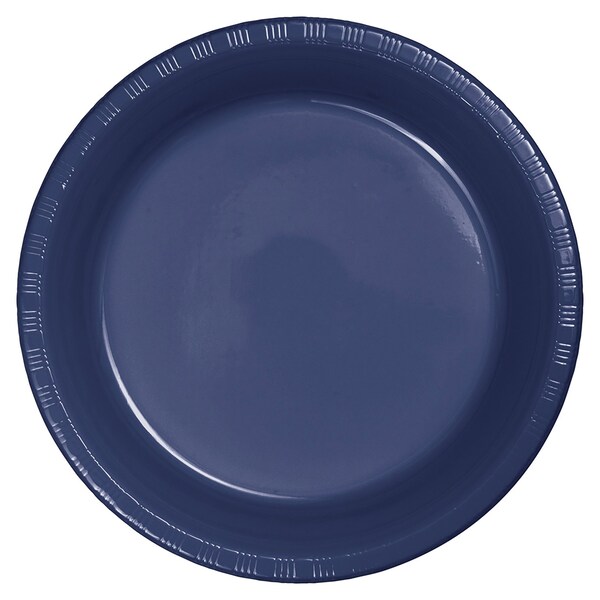 Touch Of Color Navy Blue Plastic Banquet Plates, 10", 240PK - 28113731