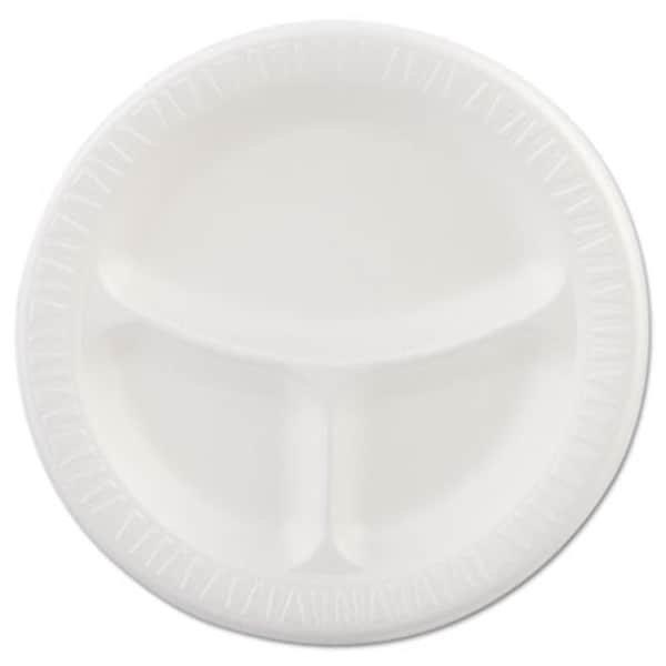 Dart DCC 3 Compartment Foam Plate, 125PK - 9CPWQR