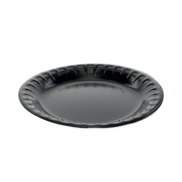 Pactiv Laminated Foam Dinnerware, Plate, 6, Black, PK1000 - 0TKB0006000Y