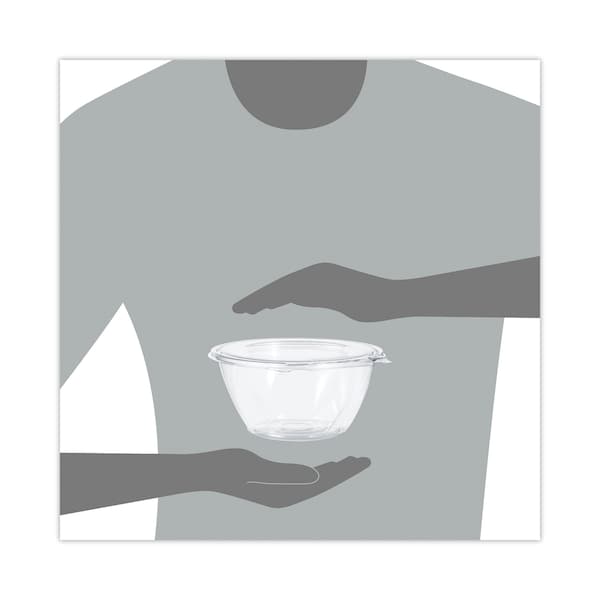 Dart Tamper-Resistant, Tamper-Evident Bowls with Flat Lid, 32 oz, 7" Diameter x 3.2"h, Clear, PK150 - CTR32BF