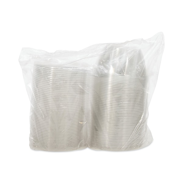 Dart Tamper-Resistant, Tamper-Evident Bowls with Flat Lid, 32 oz, 7" Diameter x 3.2"h, Clear, PK150 - CTR32BF