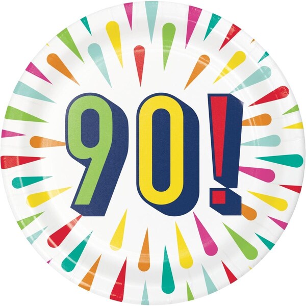 Omg 7 in. Birthday Burst 90 Dessert Plates, 96PK - OM3524124