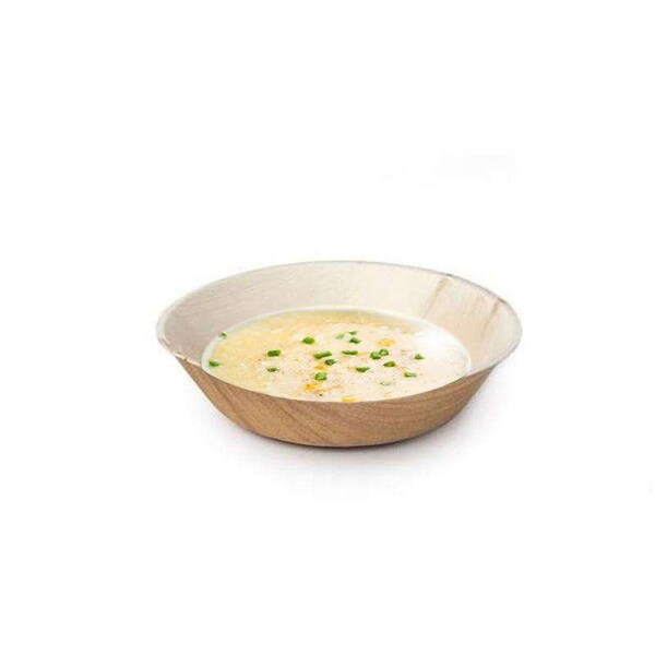 Smarty Had A Party 13 oz. Round Palm Leaf Eco Friendly Disposable Soup Bowls (100 Bowls), 100PK - 4677R-CASE