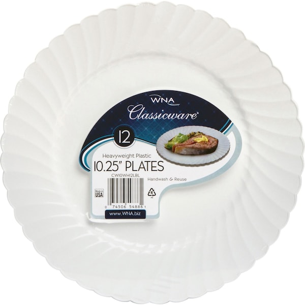 Wna Classicware Plates, Plastic, 10.25", Clear, PK144 - WNA RSCW101212
