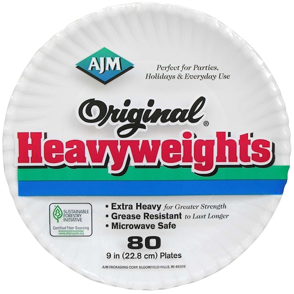 Ajm Packaging AJM Original Heavyweight Paper Plate, PK960 - OH9AJFWH