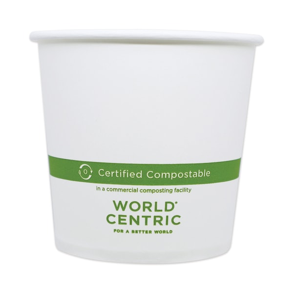 World Centric Paper Bowls, 4.4 dia x 4.4, 24 oz, White, PK500 - BOPA24