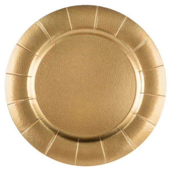 Smarty Had A Party 13" Gold Round Disposable Paper Charger Plates (120 Plates), 120PK - 2690-RG-CASE