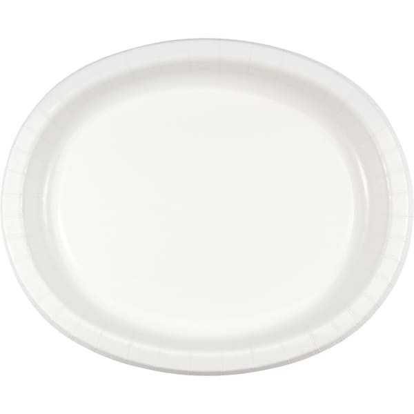 Touch Of Color White Oval Plates, 12"x10, 96PK - 433272
