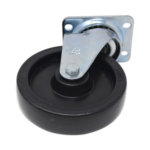 Rubbermaid Commercial Replacement Plate Casters, Rigid Mount Plate, 5 in. Polypropylene Wheel, Black - FG4614L30000