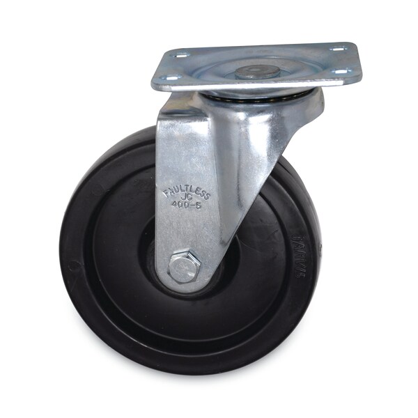 Rubbermaid Commercial Replacement Plate Casters, Rigid Mount Plate, 5 in. Polypropylene Wheel, Black - FG4614L30000