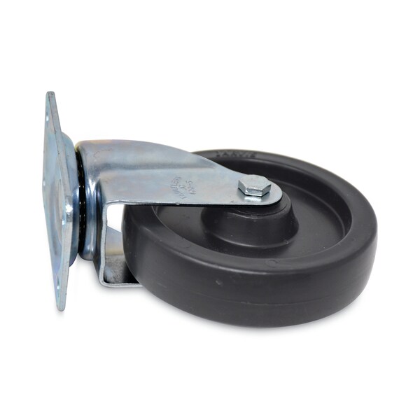 Rubbermaid Commercial Replacement Plate Casters, Rigid Mount Plate, 5 in. Polypropylene Wheel, Black - FG4614L30000