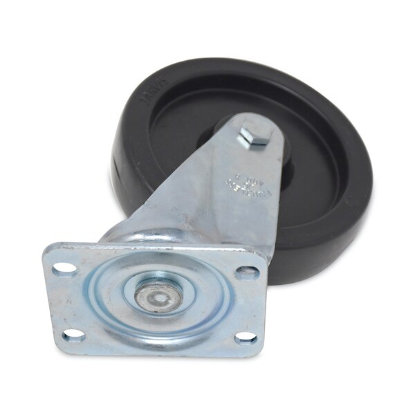 Rubbermaid Commercial Replacement Plate Casters, Rigid Mount Plate, 5 in. Polypropylene Wheel, Black - FG4614L30000