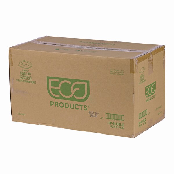Eco-Products Lids for Regalia Sugarcane 160 oz Bowls, 12 x 12 x 1.9, Clear, 50PK - EP-BL160LID