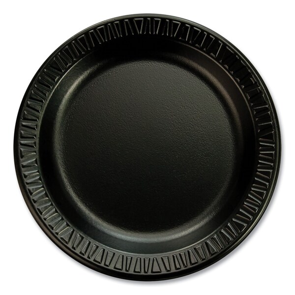 Dart Quiet Classic Laminated Foam Dinnerware Plates, 6 in., Black, 1000PK - 6PBQR