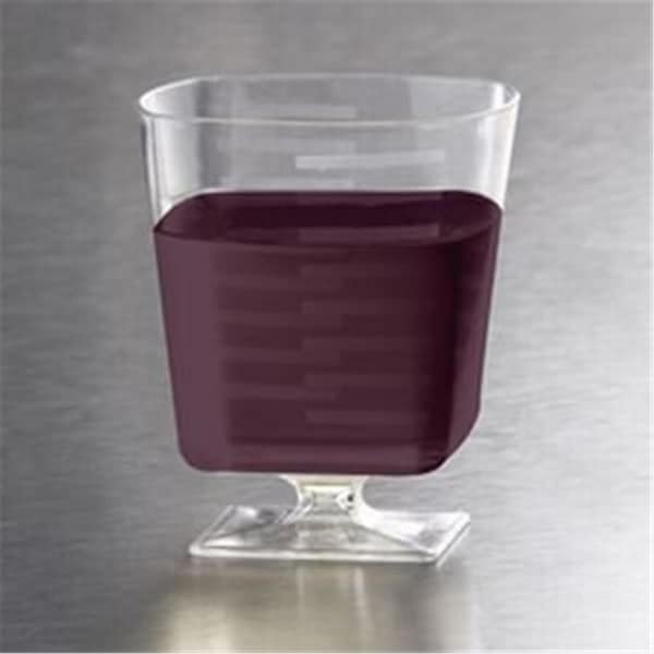 Emi Yoshi Squares Pedestal Wine Glass 8 oz, Clear - EMI-SPWG8