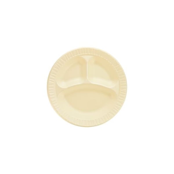 Dart Foam Laminated 3 Compartment Plate 10 1/4 in. Honey, 5PK - 10CPHQR