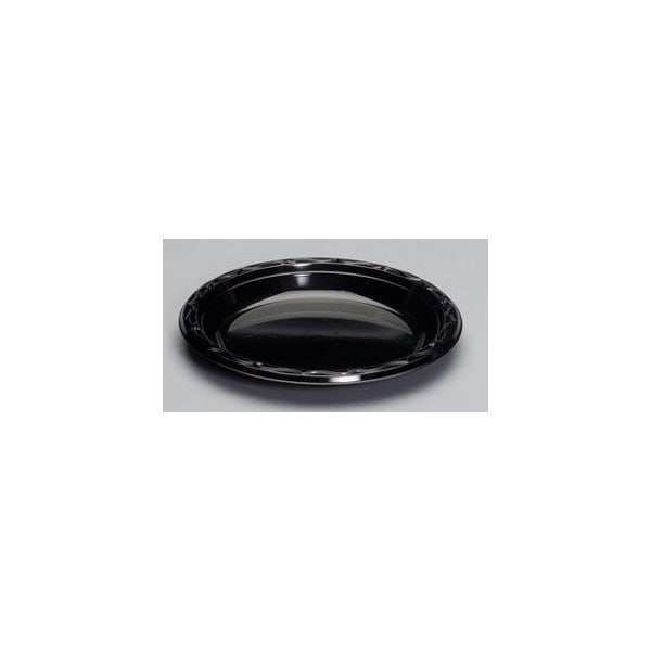 Genpak Silhouette 9 in. Black Plate Hi-Impact Polystyrene, 100PK - BLK09