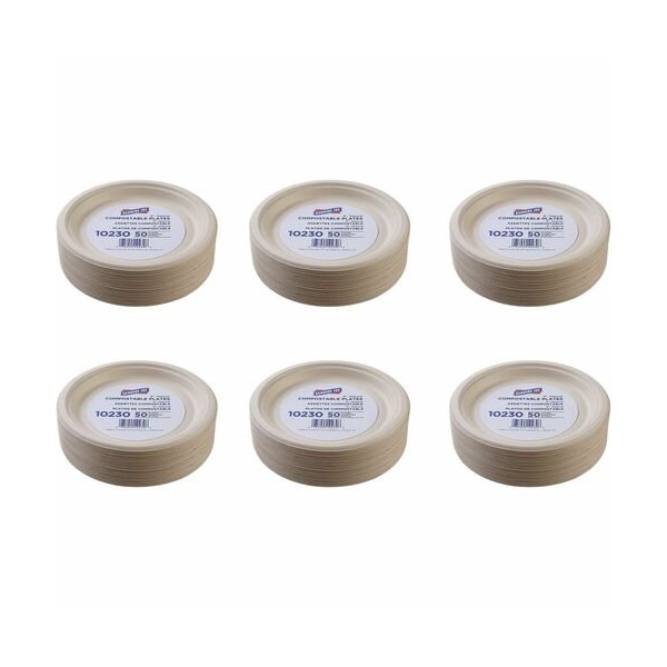 Genuine Joe Genuine Joe Plates, Compostable, 9in, White, 10PK - GJO10230CT