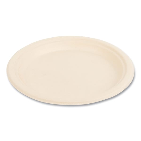Boardwalk Bagasse PFAS-Free Dinnerware, Plate, 9 in. dia, White, 500PK - PL-09BW-NPFA
