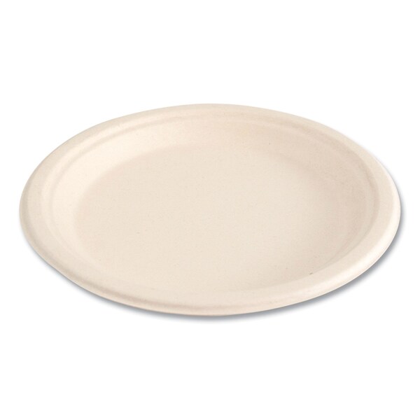 Boardwalk Bagasse PFAS-Free Dinnerware, Plate, 9 in. dia, White, 500PK - PL-09BW-NPFA