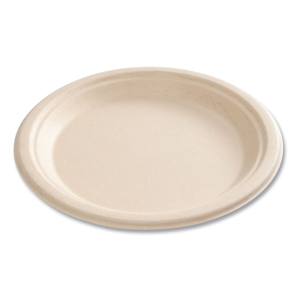 Boardwalk Bagasse PFAS-Free Dinnerware, Plate, 9 in. dia, White, 500PK - PL-09BW-NPFA