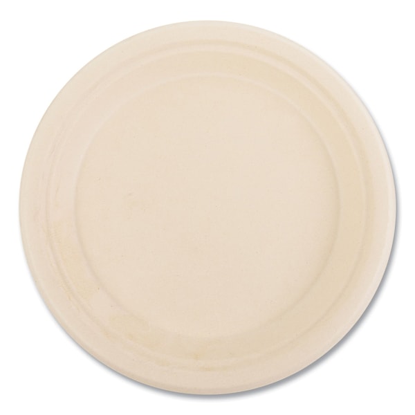 Boardwalk Bagasse PFAS-Free Dinnerware, Plate, 9 in. dia, White, 500PK - PL-09BW-NPFA