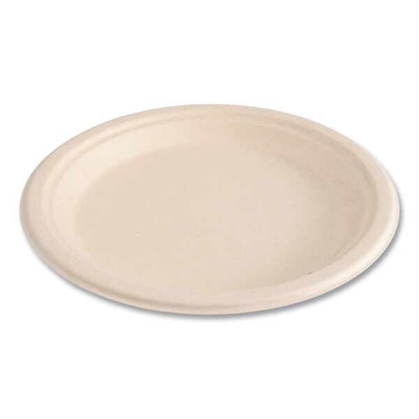 Boardwalk Bagasse PFAS-Free Dinnerware, Plate, 9 in. dia, White, 500PK - PL-09BW-NPFA
