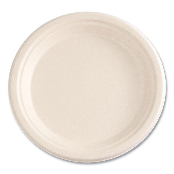 Boardwalk Bagasse PFAS-Free Dinnerware, Plate, 9 in. dia, White, 500PK - PL-09BW-NPFA