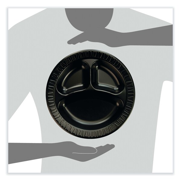 Dart Quiet Class Laminated Foam Dinnerware, Plates, 10.25 in. dia, Black, 500PK - 10CPBQR
