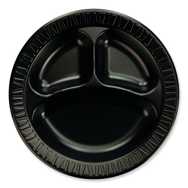 Dart Quiet Class Laminated Foam Dinnerware, Plates, 10.25 in. dia, Black, 500PK - 10CPBQR