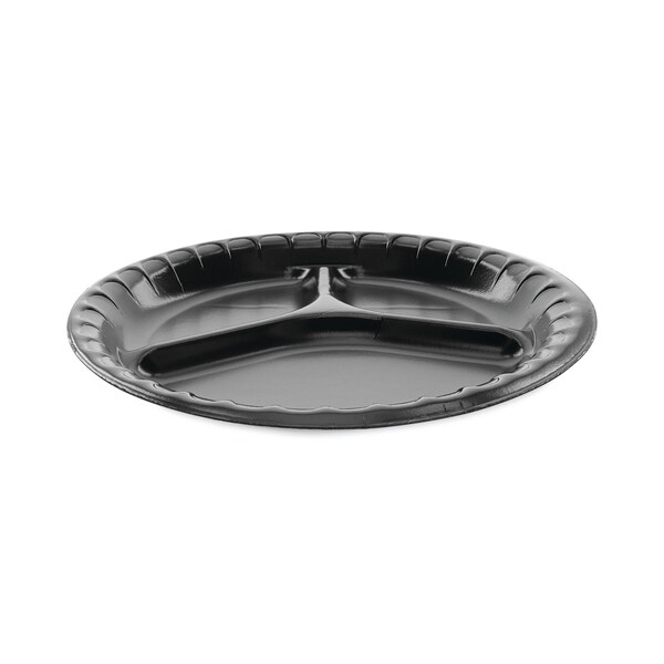 Pactiv Laminated Foam Dinnerware, Plate, 10.25 Dia, Black, PK540 - 0TKB0044000Y