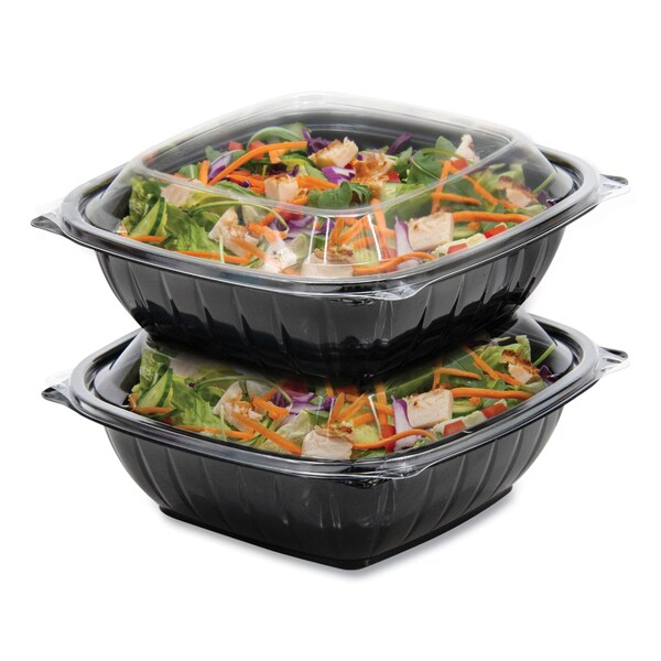 Dart PresentaBowls Pro Black Square Bowls, 64 oz, 8.5 x 8.5 x 3.3, Plastic, 252PK - B64SB