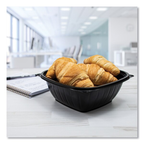 Dart PresentaBowls Pro Black Square Bowls, 64 oz, 8.5 x 8.5 x 3.3, Plastic, 252PK - B64SB