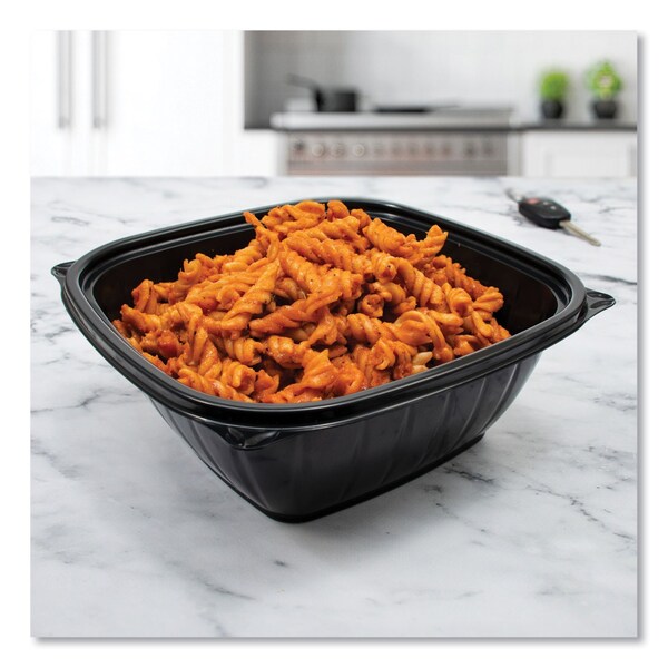 Dart PresentaBowls Pro Black Square Bowls, 64 oz, 8.5 x 8.5 x 3.3, Plastic, 252PK - B64SB