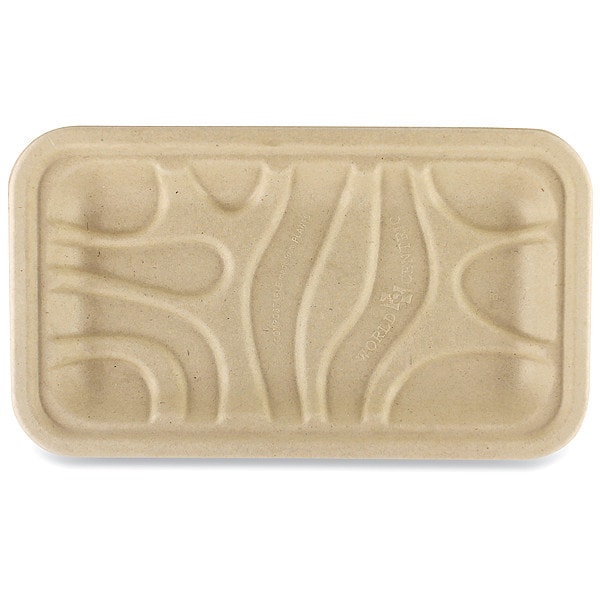 Zoro Select Fiber Trays, PLA Lined, PFAS Free, 1-Compartment, 8.3 x 4.9 x 0.7, Natural, Paper, PK500 - TRSC17SLLF