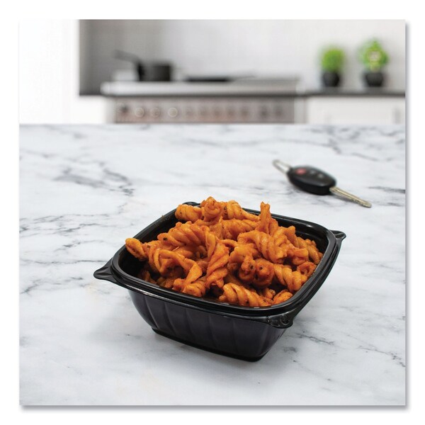 Dart PresentaBowls Pro Black Square Bowls, 12 oz, 5 x 5 x 2, Black, Plastic, PK504, 504PK - B12SB