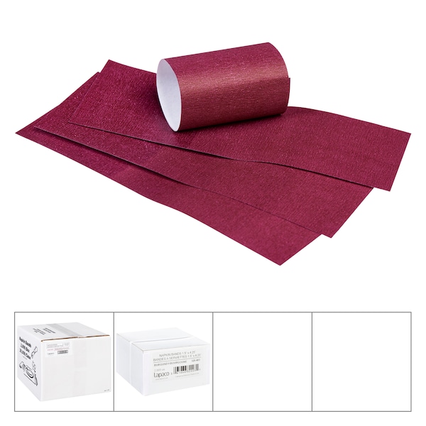 Lapaco Lapaco 1.5'' By 4.25'' Burgundy Napkin Band, PK2000 - 320-003