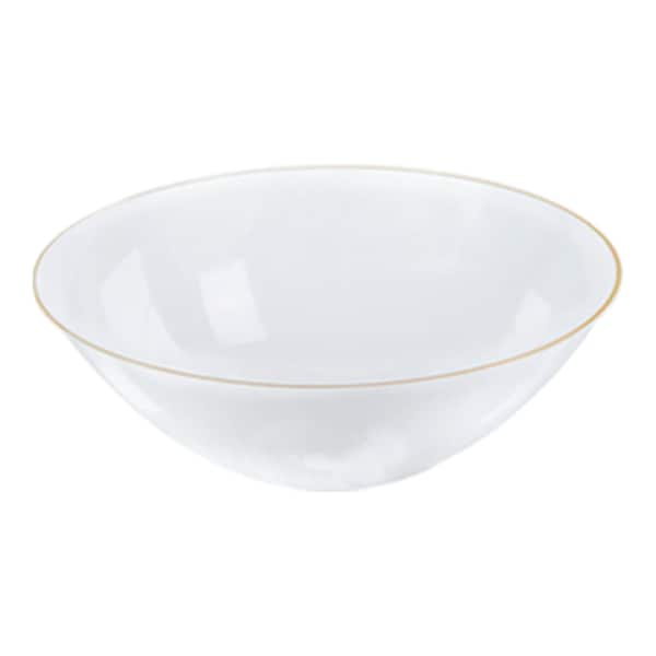 Smarty Had A Party 32 oz Clear with Gold Rim Organic Round Disposable Plastic Bowls 60 Bowls, 60PK - 9332CLG-CASE