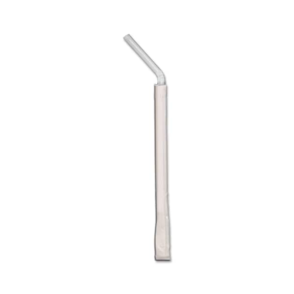 D & W Fine Pack D & W Fine Pack 7.75 Flex Individually Wrapped White Straw, PK1600 - DSFW4-400WH