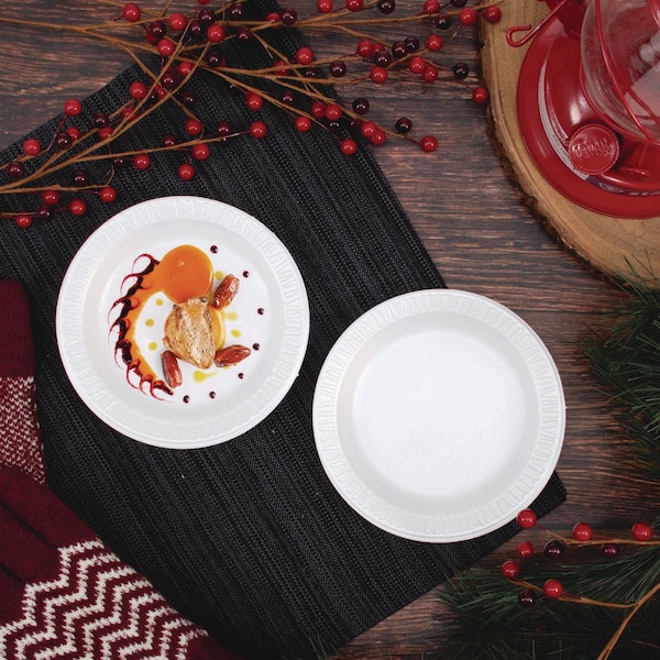 Solo Plate, 6", Foam, White, PK125 - DCC 6PWQR