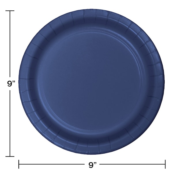 Touch Of Color 9" Navy Blue Paper Plates 240 PK - 471137B