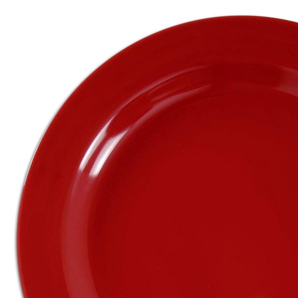 Smarty Had A Party 10.25" Solid Red Holiday Round Disposable Plastic Dinner Plates (120 Plates), 120PK - 110R-CASE