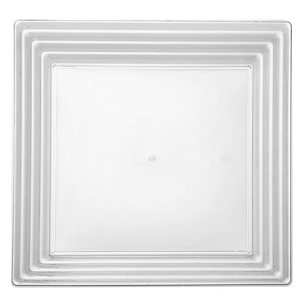 Smarty Had A Party 16 x 16 Clear Square with Groove Rim Plastic Serving Trays 24 Trays, 24PK - 7926-CASE