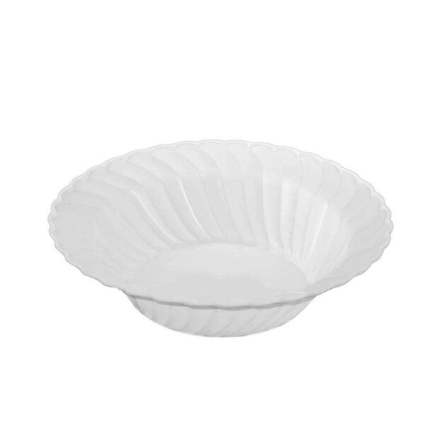 Smarty Had A Party 5 oz. White Flair Plastic Dessert Bowls (180 Bowls), 180PK - 205WH-CASE