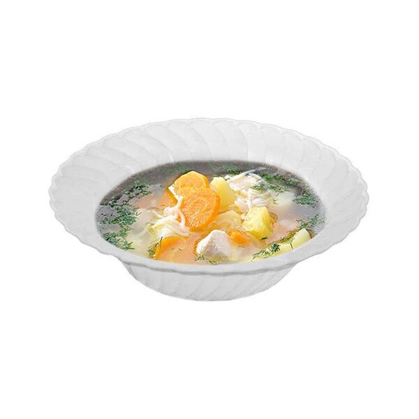 Smarty Had A Party 5 oz. White Flair Plastic Dessert Bowls (180 Bowls), 180PK - 205WH-CASE