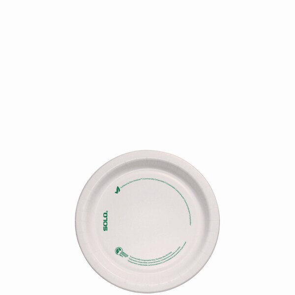 Solo Compostable Paper Dinnerware, ProPlanet Seal, Plate, 6 dia, White, 1000PK - MP6-PLANET