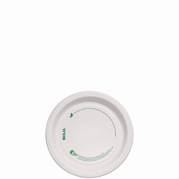 Solo Compostable Paper Dinnerware, ProPlanet Seal, Plate, 6 dia, White, 1000PK - MP6-PLANET