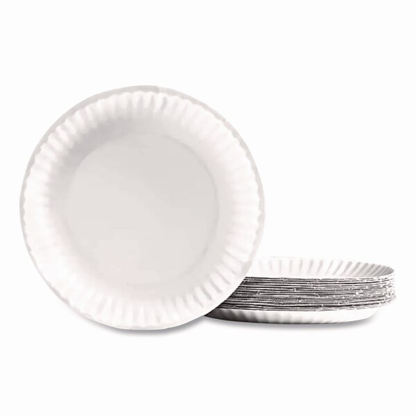 Perk Economy Paper Plates, 9in dia, White, 100PK - PK56516/53196