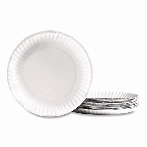 Perk Economy Paper Plates, 9in dia, White, 100PK - PK56516/53196